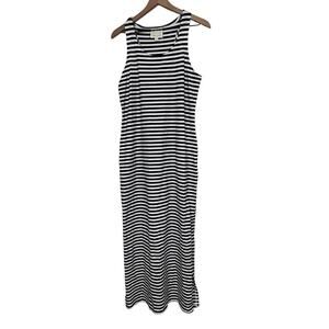 Sail to Sable Womens Navy Blue White Striped Sleeveless Maxi Dress SIze Small